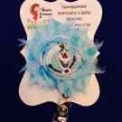 Olaf Inspired Retractable ID Badge Card Holder Pull Reel Belt Clip Blue Lanyard