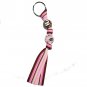 Handpainted Chocolate Lovers Sweet Brown & Pink Grosgrain Ribbon Keychain
