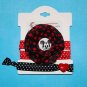 Handmade Fabric Flower Mickey Foe Elastic Headband and Matching Hair tie