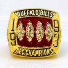 Replika AFC 1993 kerbau tagihan amerika Football Championhsip cincin, 2015 berlapis emas p