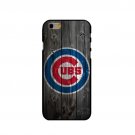 Plastic cover case MLB Chicago Cubs LOGO on wood for iphone 4s 5s SE 5c 6 6s plus 7 samsun