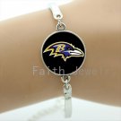 2016 new arrival rugby sport team symbol bracelets case for Baltimore ravens team bracelet