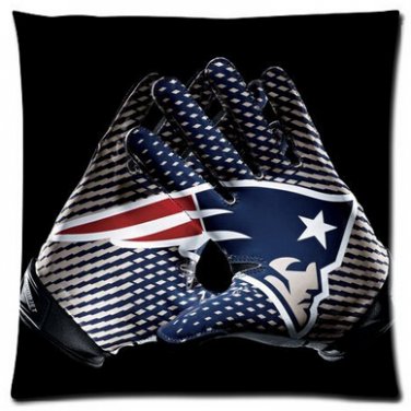 Customized New NFL England Patriots Logo Pillow Cover Zippered Square Pillowcase Throw Pil