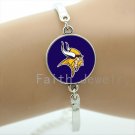 Fashion blue purple art picture handmade bracelet case for Minnesota Vikings team bracelet