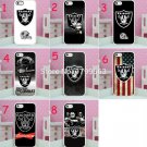 Hot sales 8pcs/lots NFL Oakland Raiders hard White Skin case cover for iphone 5 5s 4 4g 4S