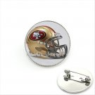 Personalized boys accessory case for San Francisco 49ers team golden helmet image brooches