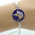 Trendy ball fans jewelry case for Minnesota Vikings team symbol bracelet popular football