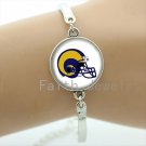 Newest mix 32 NFL football sport bracelet case for St.Louis Rams team helmet image bracele
