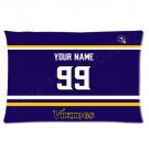 Custom Minnesota Vikings Football Pillowcase NFL Pillow Case Cover Your Name Number Person
