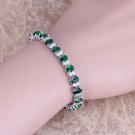 GREEN EMERALD & WHITE TOPAZ  925 STERLING SILVER BRACELET 5 Pcs