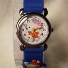 Hello Kitty 3 dimensional wrist children watch with blue rubber band