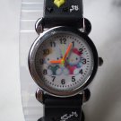 Hello Kitty 3 dimensional wrist children watch with black rubber band