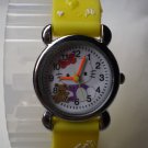 Hello Kitty 3 dimensional wrist children watch with yellow rubber band