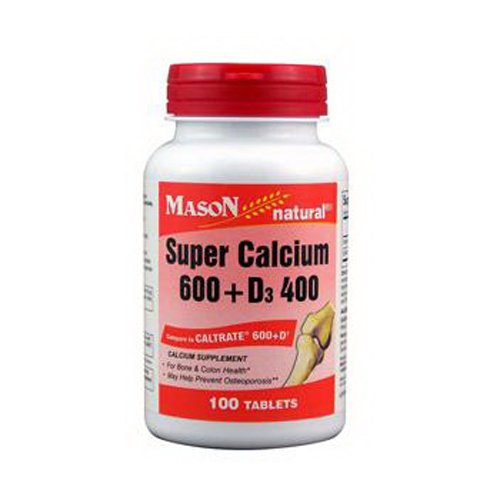 Mason Natural Super Calcium 600 Plus D3 400 Compare To Caltrate 600 ...