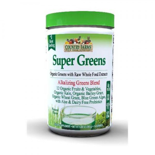 Country farms super greens drink mix, natural flavor 9.88 oz