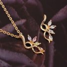 " Flower " 18K Gold Plated & Zircons - Pendant Necklace ! Gift Jewelry & Love