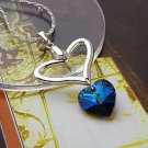 Fine 18k GP Elegant Swarovski Heart Pendant & necklace ! Gift Jewelry and Love