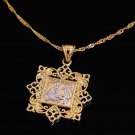 Fashion 18k gold plated Allah design pendant & necklace ! Islam Jewelry & Gift