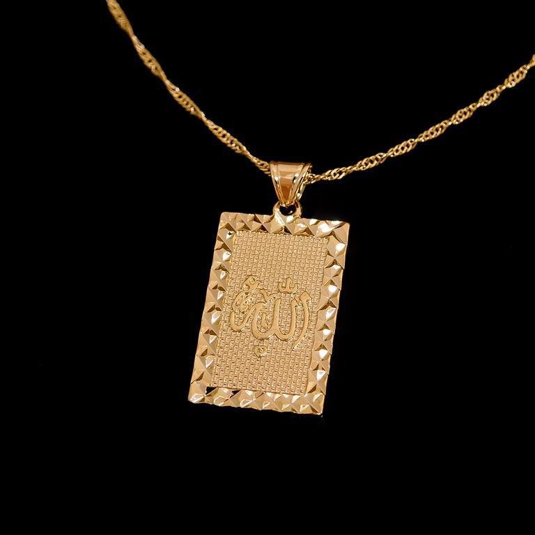 Fashion 18k gold plated Allah design pendant & necklace ! Islam Jewelry & Gift