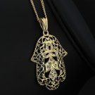 Fashion 18k Gold Plated Allah Islam Hamsa Lucky Talisman Pendant & Necklace !