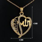 Special 18k gold plated Allah heart pendant & necklace ! Islam Jewelry & Gift