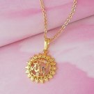 18k Gold plated & zircons Allah Islamic Pendant necklace ! Muslim Jewelry & gift