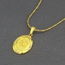 18k Gold plated & zircons Allah Islamic Pendant necklace ! Muslim Jewelry & gift