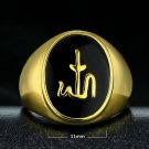 Fashion 24k gold plated Allah islam man wooman ring size 8 ! Gift Jewelry & Love