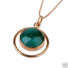 Fine natural Eilat stone Israel gold pendant & chain ! high quality jewelry