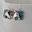 Modern silver earrings set natural Eilat king solomon stone ! vintage jewelry