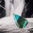 Fashion silver necklace & pendant set natural Eilat stone Israel ! world view