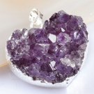 Natural amethyst gemstone pendant & silver 925 necklace ! Gift Jewelry & Love