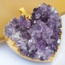 Natural amethyst gemstone pendant & silver 925 necklace ! Gift Jewelry & Love