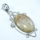 Jasper desert view silver pendant + sterling 925 chain ! Gift Jewelry & Love