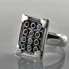 Solid sterling silver 925 hoshen breastplate of Israel High Priest ring size 9