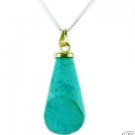 Eilat stone & 14k yellow gold pendant + silver chain ! high quality jewelry