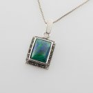 Fashion silver necklace & pendant natural Eilat stone Israel ! Gift & Jewelry