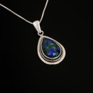 Fashion silver necklace & pendant natural Eilat stone Israel ! Gift & Jewelry