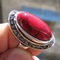 Fashion retro natural red coral Thailand silver ring size 7.5 ! Gift & Jewelry