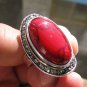 Fashion retro natural red coral Thailand silver ring size 7.5 ! Gift & Jewelry