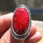Fashion retro natural red coral Thailand silver ring size 7.5 ! Gift & Jewelry