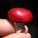 Fashion retro natural red coral Thailand silver ring size 7.5 ! Gift & Jewelry