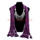 Purple Alloy Scarves Necklace Pashmina Soft Scarf ! Gift Jewelry & Accessories