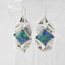 Fine silver 925 earrings set natural Eilat king solomon stone ! vintage jewelry