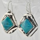 Fashion silver earrings set natural Eilat king solomon stone ! vintage jewelry