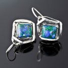Fashion silver earrings set natural Eilat king solomon stone ! vintage jewelry