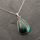 Fashion sterling silver 925 necklace & pendant set natural Eilat stone Isarel