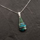 Fashion sterling silver 925 necklace & pendant set natural Eilat stone Isarel