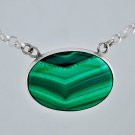 Silver 925 pendant set Malachite gemstone & necklace ! Gift Jewelry & Love