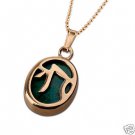 14k gold "live" in Hebrew & Eilat stone pendant + chain ! high quality jewelry
